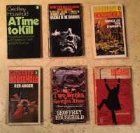 Geoffrey Household pocketdeckare x 6: 1. A Time to Kill; 2. Watcher in the Shadows; 3. Dance of the Dwarfs; 4. Red Anger; 5. The Last Two Weeks of Georges Rivac + 6. Hasard - p&aring; svenska (eng. originalets titel: Fellow Passenger)