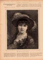 Tr&auml;snitt &rdquo;Kvinna med hatt&rdquo; fr&aring;n 1886