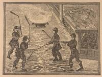 Träsnitt ”Tröskning på medeltiden” från 1881