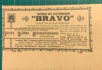 Annons ”Vestårs nya slåttermaskin Bravo” ur dagstidning från 1898