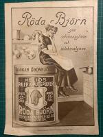 Retro-annons ”Putspulvret Röda Björn ger solskensglans” från 1916