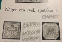 Retro-artikel &rdquo;N&aring;got om rysk spetskonst&rdquo; fr&aring;n 1916