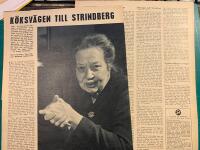 Den h&auml;r artikeln publicerades i tidningen &rdquo;SE&rdquo; den 22 januari 1953.  Tidnings-sidan &auml;r 235 mm bred och 315 mm h&ouml;g.   Artikeln &auml;r 2 sidor l&aring;ng och har rubriken &rdquo;K&ouml;ksv&auml;gen till Strindberg&rdquo;.  Det h&auml;r &auml;r en intervju med Wilhelmina Gustavsson som arbetade som hush&aring;llerska hos f&ouml;rfattaren August Strindberg.