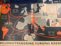 Retro-karta &rdquo;Miljonutvandring Europas r&auml;ddning&rdquo; fr&aring;n 1953