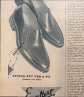 Retro-annons &rdquo;Excellent - Jonsson-sko - Kumla&rdquo; fr&aring;n 1953
