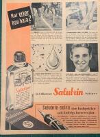 Retro-annons &rdquo;Friska, topptrimmade f&ouml;tter &ndash; med Salubrin&rdquo; fr&aring;n 1953
