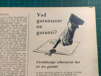 Retro-annons &rdquo;F&ouml;rstklassiga schweizerur har ett &aring;rs garanti&rdquo; fr&aring;n 1953