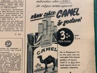 Retro-annons &rdquo;Camel &auml;r v&auml;rldens popul&auml;raste cigarrett&rdquo; fr&aring;n 1953