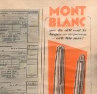 Retro-annons &rdquo;Mont Blanc ger er allt vad ni beg&auml;r av en penna&rdquo; fr&aring;n 1953
