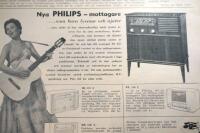Retro-annons &rdquo;Nya Philips-mottagare - man bara lyssnar och njuter&rdquo; fr&aring;n 1952