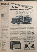 Retro-annons &rdquo;AGA - radio och flytande syre&rdquo; fr&aring;n 1952