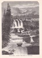 Tr&auml;snitt &rdquo;Helvetes-H&ouml;len, vattenfall i Mesna-Elfven vid Lillehammer&rdquo; ur bok fr&aring;n 1865