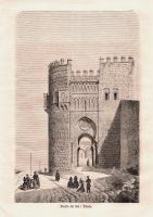 Tr&auml;snitt &rdquo;Puerta del Sol i Toledo&rdquo; ur tidskrift fr&aring;n 1870