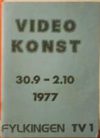 Videokonst 30.9--2.10 1977 [omslagstitel]