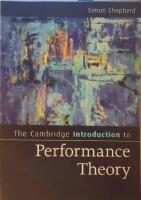 The Cambridge Introduction to Performance Theory