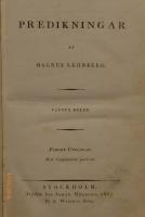 Predikningar : F&ouml;rsta Delen. 