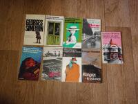 Maigret och clocharden Maigret barndomsv&auml;n Maigret och den stolliga damen Pr&aring;mdragaren mannen som m&aring;ste d&ouml;da i on&aring;d Miss Europa vid gr&auml;nsen ensamme mannen 