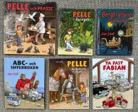 6 b&ouml;cker av Jan L&ouml;&ouml;f ABC- och SIFFERboken - Ta fast Fabian - Bergtrollens nya hem - Pelle i djungeln - Pelle hj&auml;lper en riddare - Pelle och Frasse