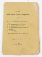 De nya kommunalf&ouml;rfattningarna eller k. m:s n&aring;diga f&ouml;rordningar 1) om kommunalstyrelse p&aring; landet, 2) om kommunalstyrelse i stad, 3) om kyrkost&auml;mma, samt kyrkor&aring;d och skolr&aring;d, 4) om landsting : gifna Stockholms slott den 21 mars 1862