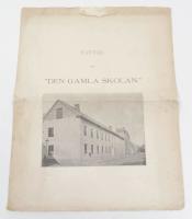Farv&auml;l till den gamla skolan. lund 1896. Undertecknad J. R. 