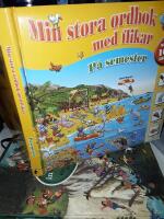 Min stora ordbok med flikar. P&aring; semester med flikar (obs: kantspricka l&auml;ngst ner p&aring; locket)