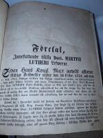 [Luther, Martin: Kirchenpostille.]F&ouml;rsta delen af doct. Martini Lutheri Kyrko-postilla, eller f&ouml;rklaring &ouml;fwer de &aring;rliga s&ouml;n- och h&ouml;gtids-dagars evangelier. Ifr&aring;n tyska tungom&aring;let p&aring; swenska &ouml;fwersatt af mag. And. Borg. Denne f&ouml;rklaring &ouml;fwer evangelierne &auml;r f&ouml;rdelt i winter- och sommar-del, som utg&ouml;ra af hela verket f&ouml;rsta bandet [Del 1]