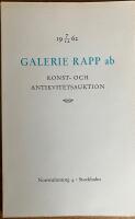 Katalog : Konst- och Antikvitetsauktion Galerie Rapp ab fredagen den 7 december 1962