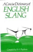 A Concise Dictionary of English Slang