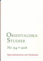 Orientaliska Studier Nr 154 2018 Specialnummer om Sydasien
