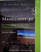 Management 3.0 : leading Agile developers, developing Agile leaders