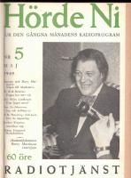H&ouml;rde Ni? Ur den g&aring;ngna m&aring;nadens radioprogram. [Annan deltitel: M&aring;nadstidskrift f&ouml;r Sveriges radio] [Med register.] &Aring;rg. 2-8. 1949-1955.