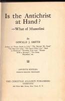 Is the Antichrist at hand? - What of Mussolini?