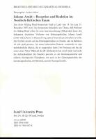 Johann Arndt - Rezeption und Reaktion im Nordisch-Baltischen Raum. [Hilding Pleijel-Symposium III]