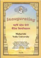 Inaugurating Maharishi Vedic University / Honourable Digvijay Sing, Chief Minister of Madhya Pradesh, and Honourable Mukesh Nayak, Minister of Higher Education, usher in the dawn of a new era of enlightenment in the field of education.