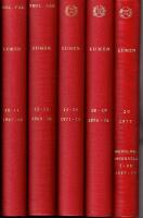Lumen. Katolsk teologisk tidsskrift. &Aring;rg. 10-15, 18-20. 1967-72, 1975-77. 204,  216, 208, 198, 189, 204, 191, 63, 64, 64, 306, 11 s. [Medv. av bl.a. R. Kieffer, L. Messerschmidt, A. Raulin, J. G. M. Willebrands, E. Schillebeeckx, F.-R. Refoule, K. Rahner, G. Wingren, M. De Paillerets, H. L. Martense, V. Duclos, Birgit Klockars, A. Raulin, K. E. L&oslash;gstrup, Y. Congar, T. Lund&eacute;n, P. H&oslash;jen, H. Legrand, F. D. Thorn, W. K&ouml;ster, Tore Nyberg; med: Lumen. Indholdsfortegnelse &Aring;rg&aring;ng 1-20 1957-77]