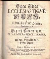 Swea rikes ecclesiastiqve werk, i alphabetisk ordning sammandragit utur lag och f&ouml;rordningar, privilegier och resolutioner, samt andra handlingar. 1-2.