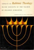 Aspects Of Rabbinic Theology. [Introduction to New Edition by Louis Finkelstein]
