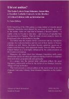Ubi est unitas? The Latin letters from Johannes Annorelius, a Swedish Catholic convert, to his brother. A critical edition with an introduction.
