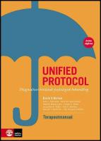 Unified protocol terapeutmanual : Diagnos&ouml;verskridande psykologisk behandling