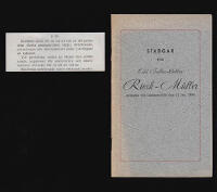 Stadgar : f&ouml;r Odd Fellow-klubben Rieck-M&uuml;ller antagna vid sammantr&auml;de den 31 jan. 1956 [Odd Fellow]