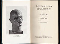 Speculations : Essays on Humanism and the Philosophy of Art by T. E. Hulme. Edited by Herbert Read. With a Frontispiece and Foreword by Jean Epstein