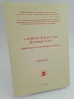 Low social support and disturbed sleep : Epidemiological and psychological perspectives
