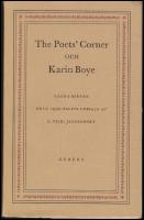 The poet&rsquo;s corner och Karin Boye : N&aring;gra minnen fr&aring;n 1920-talets Uppsala
