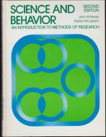 Science and Behavior : An Introduction to Methods of Research