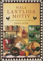 M&aring;la lantliga motiv p&aring; tr&auml;, terrakotta och metall