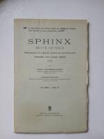Sphinx; Revue Critique vol XXII fasc II