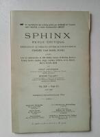 Sphinx; Revue Critique.