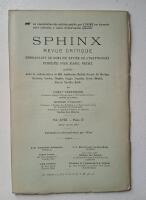 Sphinx; Revue Critique.