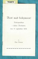 Bort med bekymren! Radiopredikan i Lule&aring; Domkyrka den 14 Sept 1958