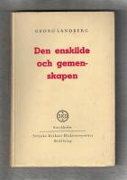 Den enskilde och gemenskapen Kulturproblem i kristen belysning